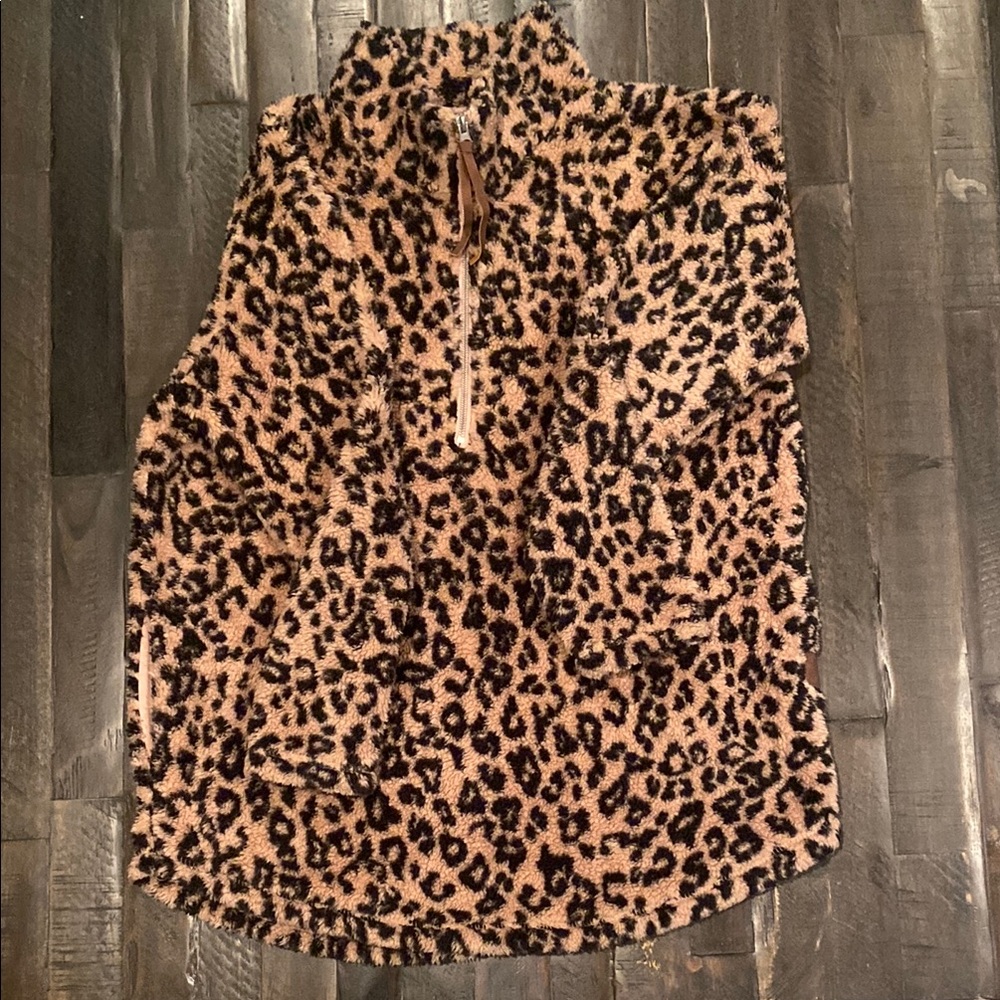 Maurice’s leopard half zip fleece